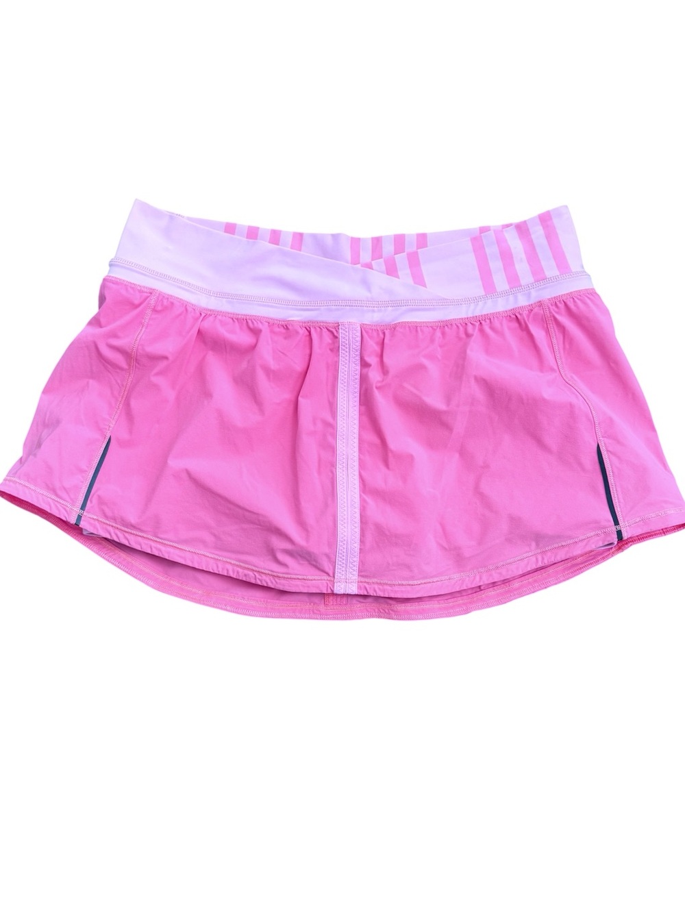 lululemon athletica Pink Coral Athletic Skort with Striped Waistband, Size 6